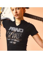 韓國PRENDA - PRND SPRAY STAMP KNIT TOP BLACK